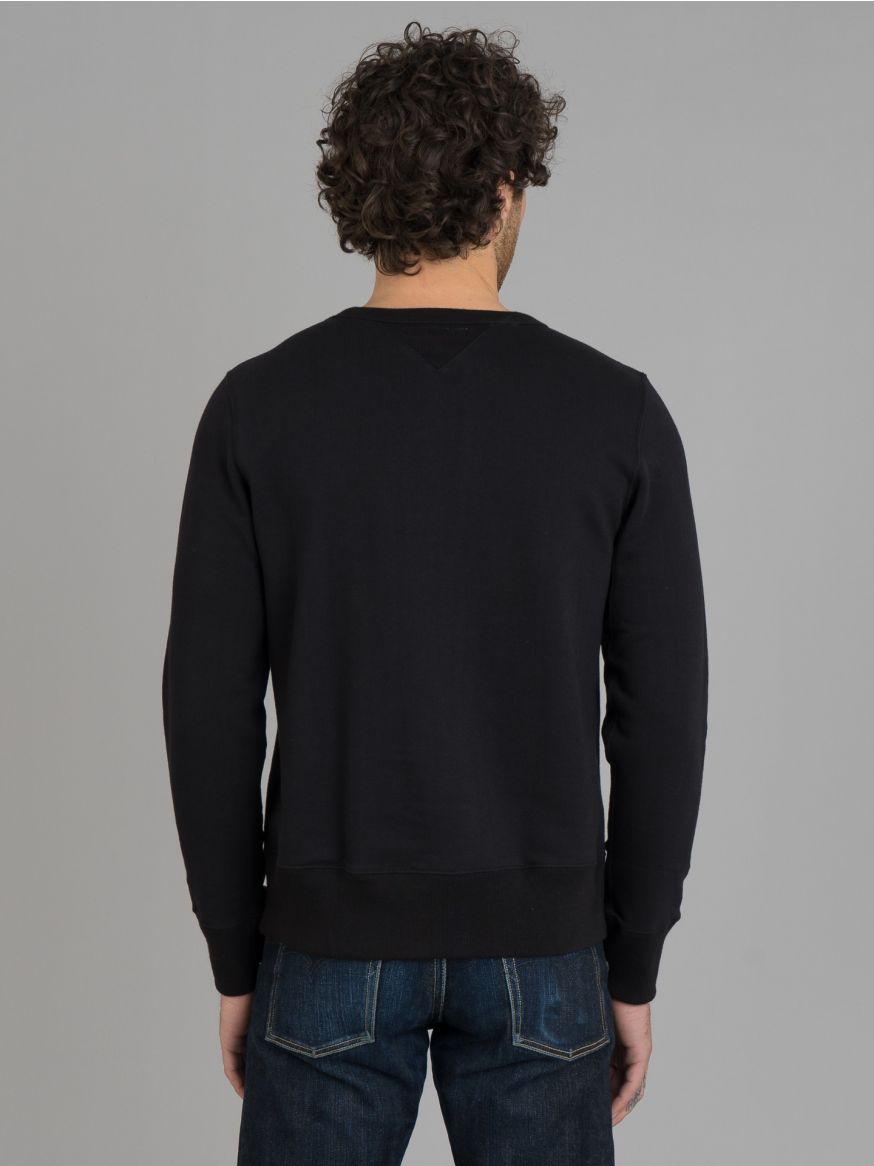 Merz b. Schwanen 346 Heavyweight Crew Neck Sweater – Deep Black