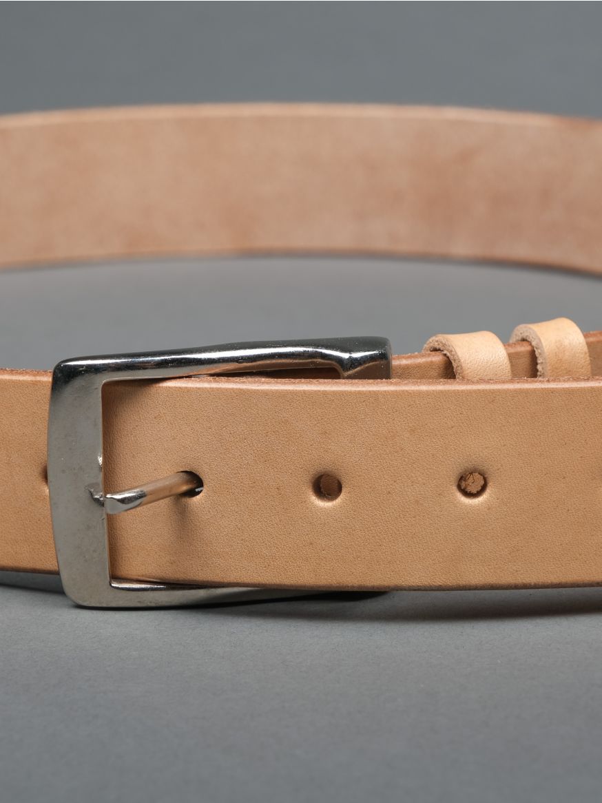 Rivet & Hide Bridle Leather Belt - Natural Oak Bark