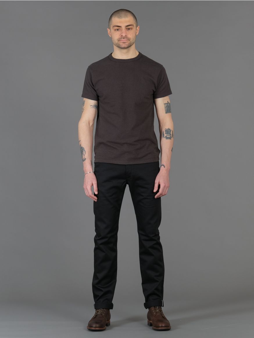 Iron Heart Selvedge Chinos IH-721 - Black Slim Tapered