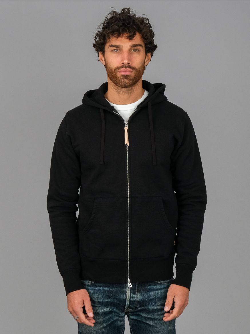 Iron Heart 14oz Ultra Heavyweight Loopwheel Zip Up Hoodie – Black