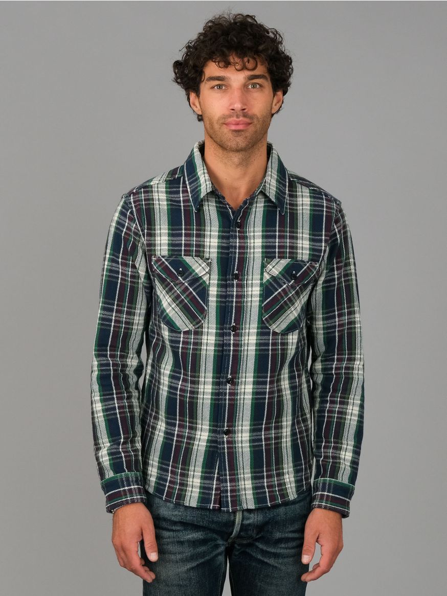 UES Heavy Selvedge Flannel - Small Check Navy/Red