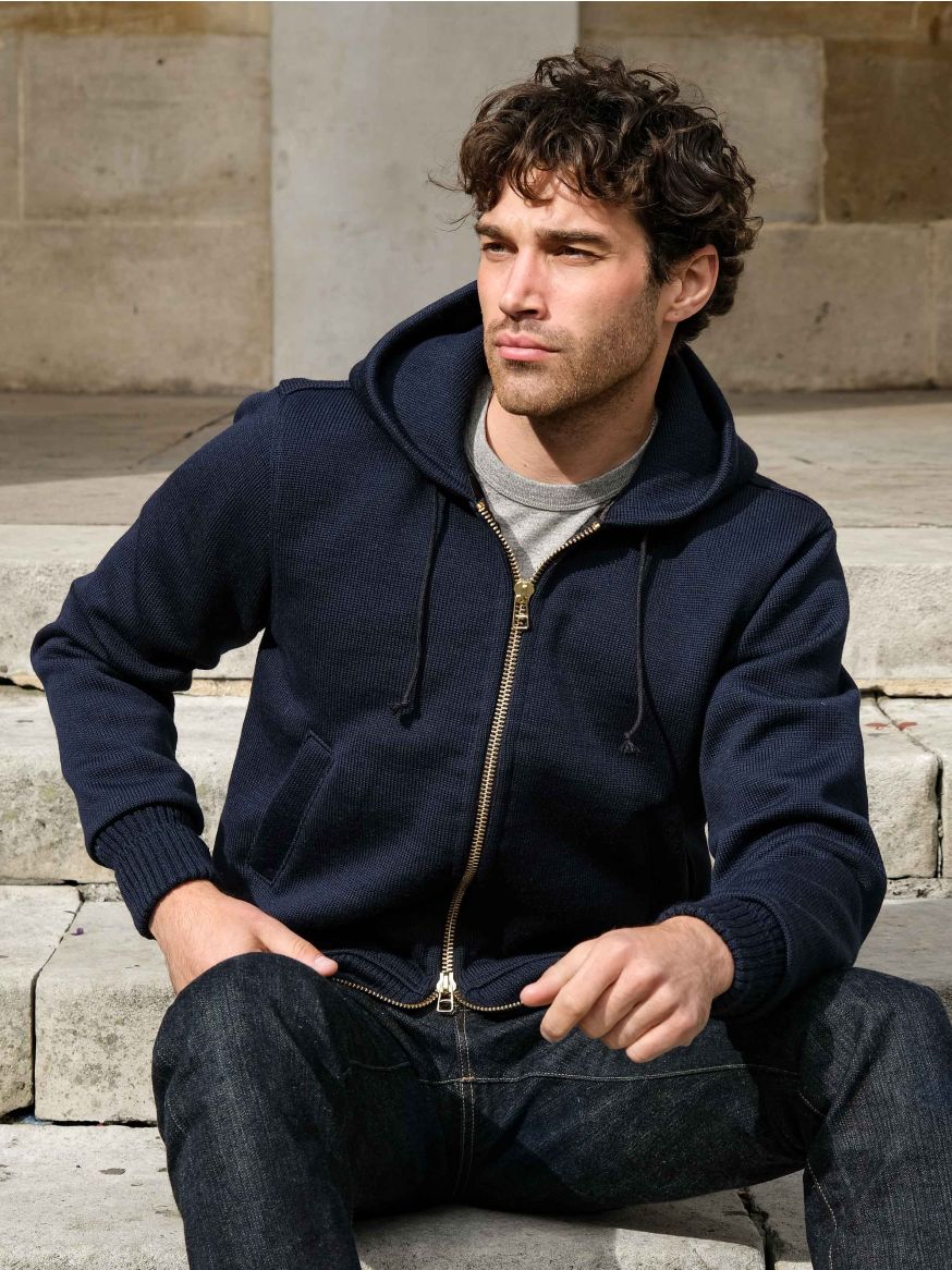 Dehen Full Throttle Moto Hoodie - Dark Navy