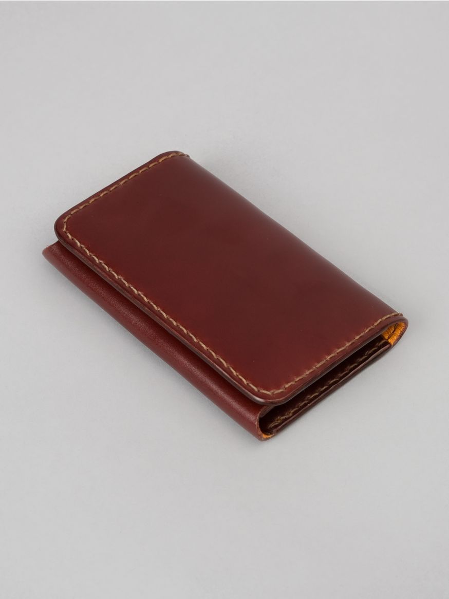 The Flat Head Handsewn Small Cordovan Card Case - Cognac