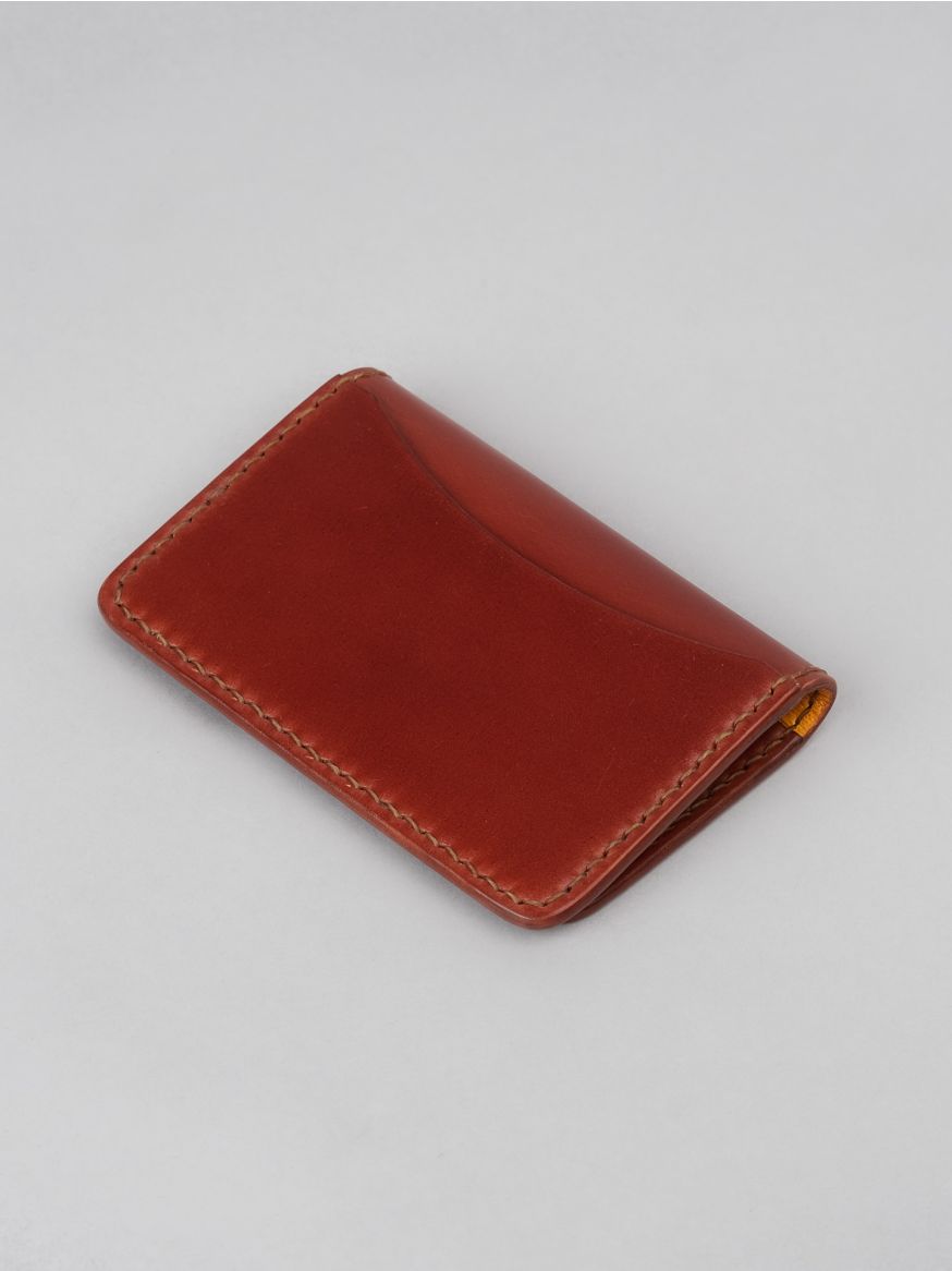 The Flat Head Shinki Cordovan Card Holder - Cognac