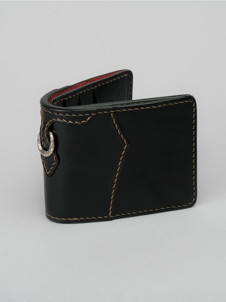 The Flat Head & Wild Child Leather & Cordovan Wallet - Black