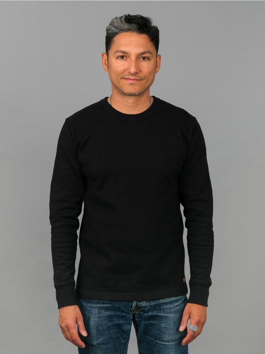 Iron Heart 11oz Cotton Knit Crew Neck Sweater - Black