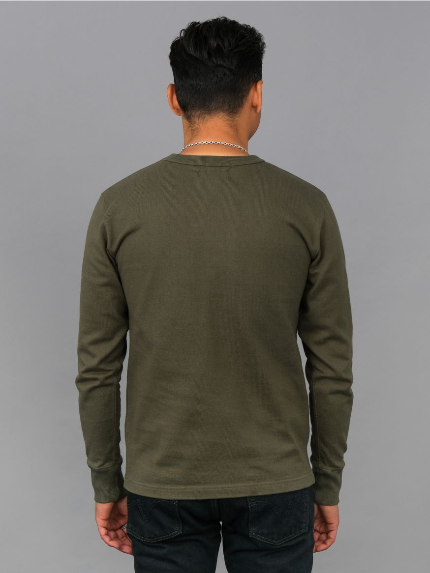 Iron Heart 11oz Cotton Knit Crew Neck Sweater - Olive