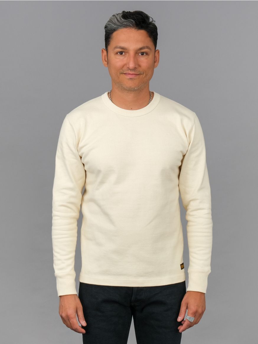 Iron Heart 11oz Cotton Knit Crew Neck Sweater - Cream