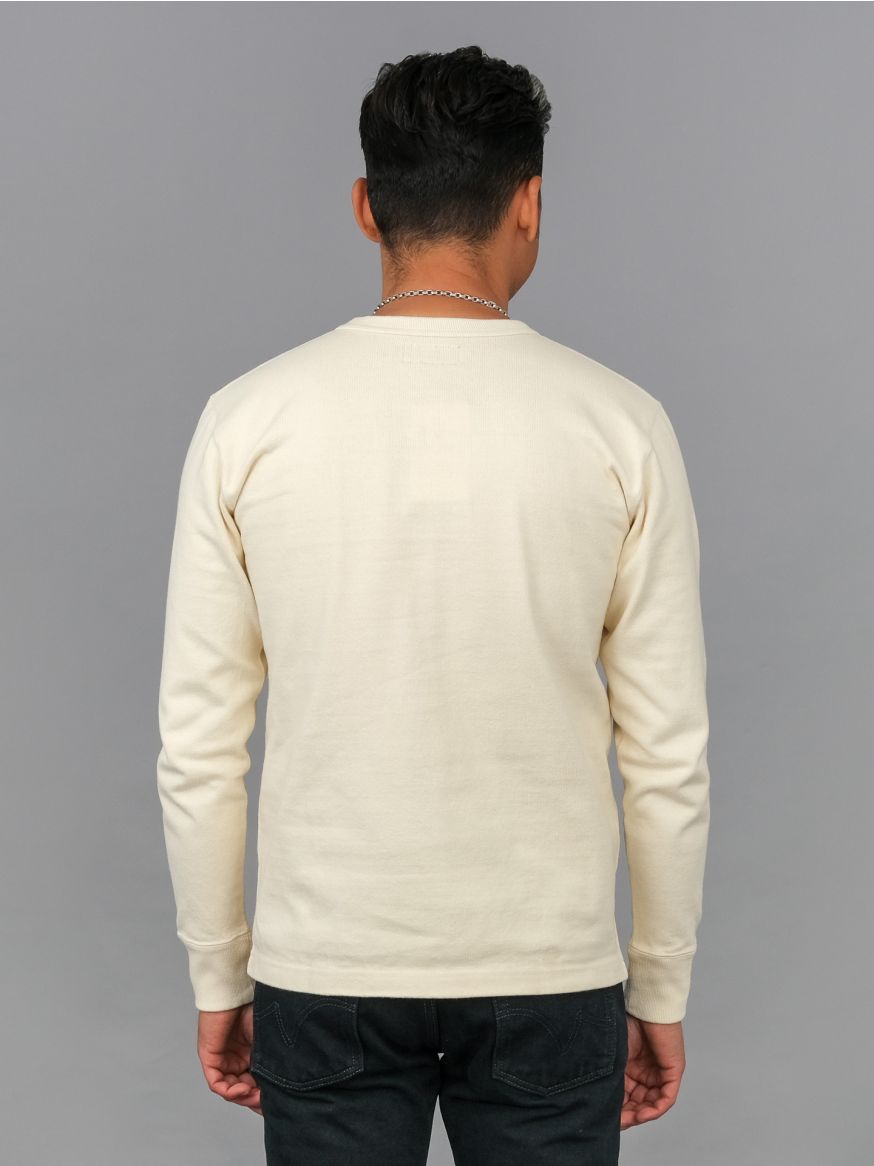 Iron Heart 11oz Cotton Knit Crew Neck Sweater - Cream