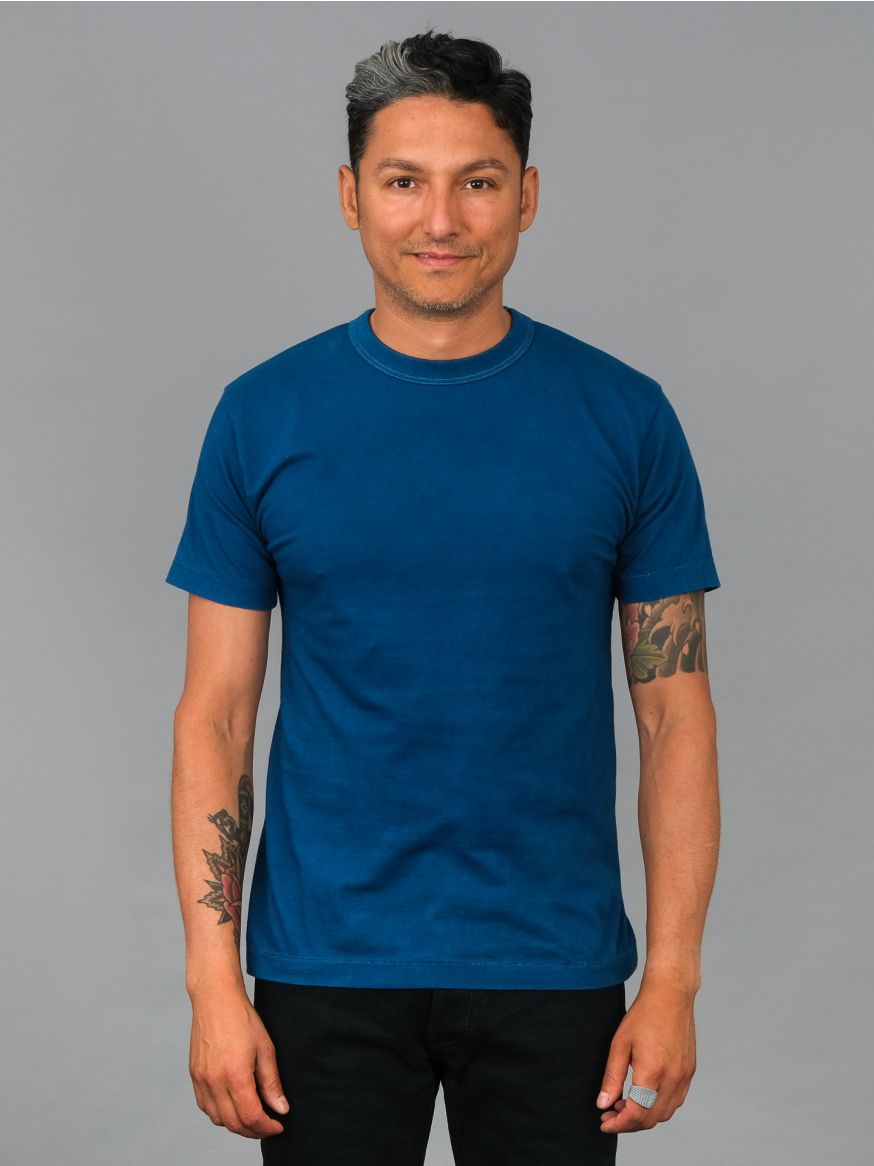 Utilitees Loopwheel Crew Neck T Shirt - Pure Indigo