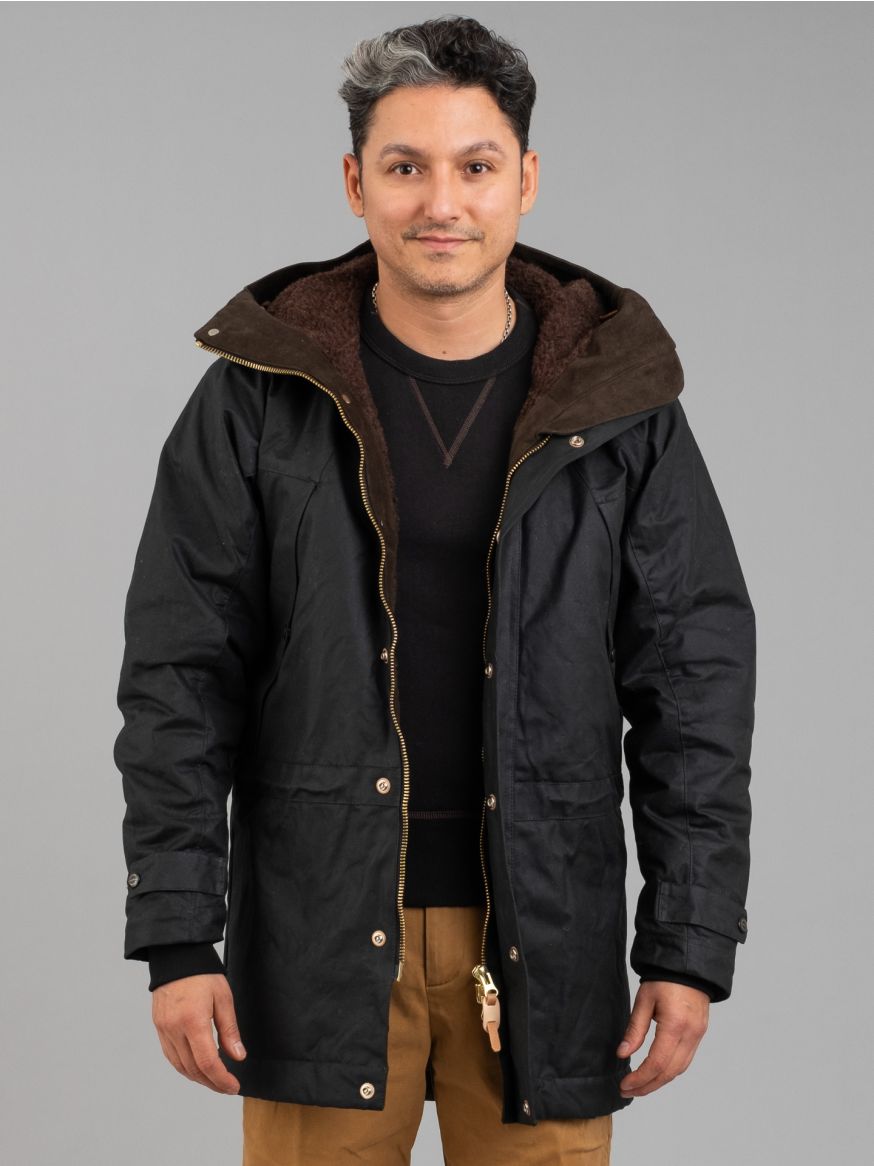 Manifattura Ceccarelli Long Mountain Jacket - Waxed Black