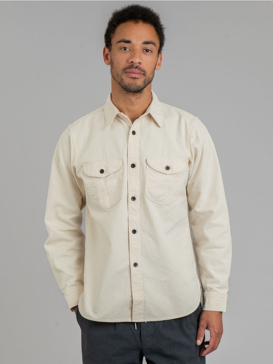 Seuvas 8oz Canvas Flap Work Shirt - Natural