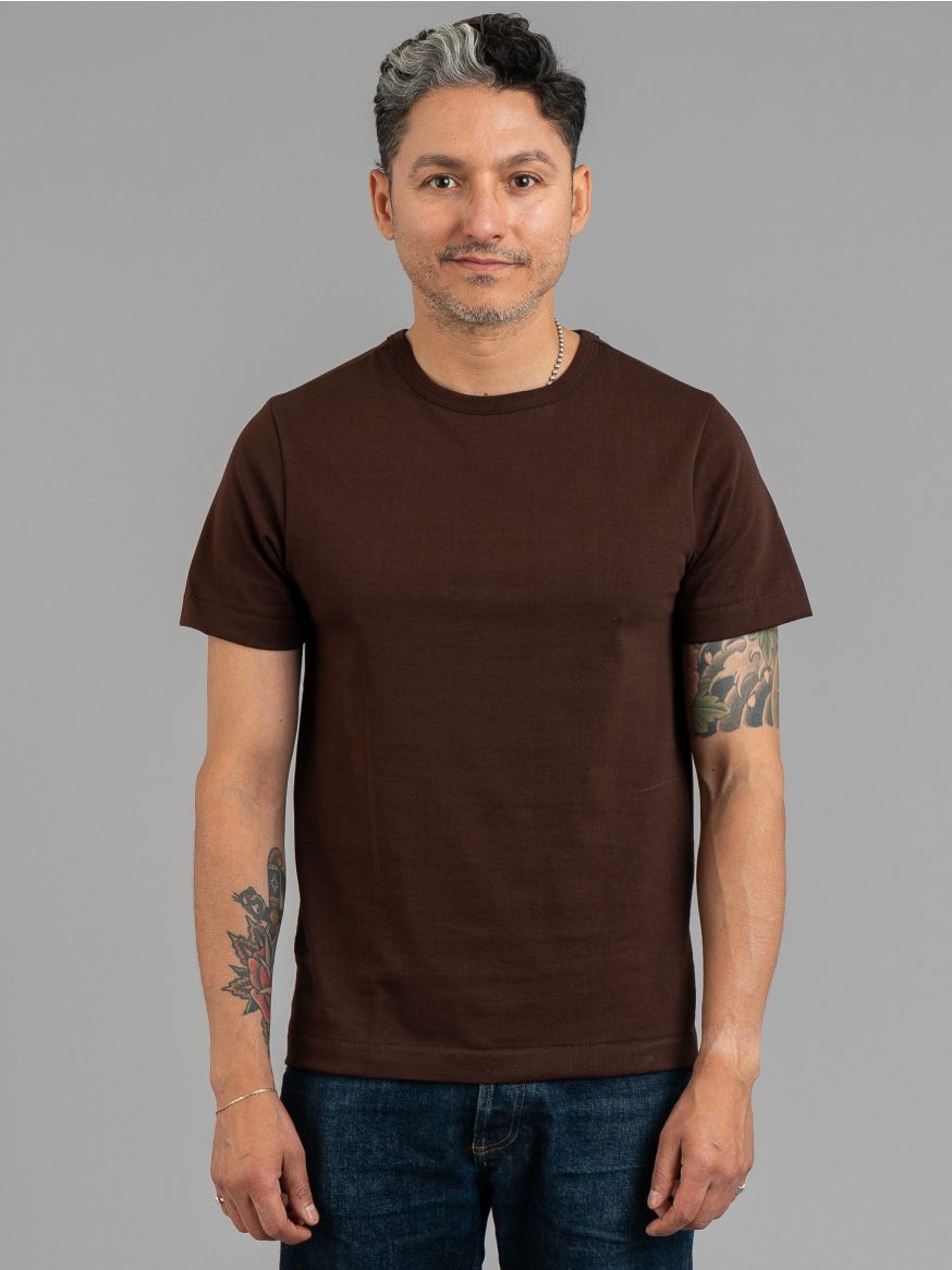 Merz b. Schwanen 2 Thread 215 Heavyweight Organic T Shirt - Coffee