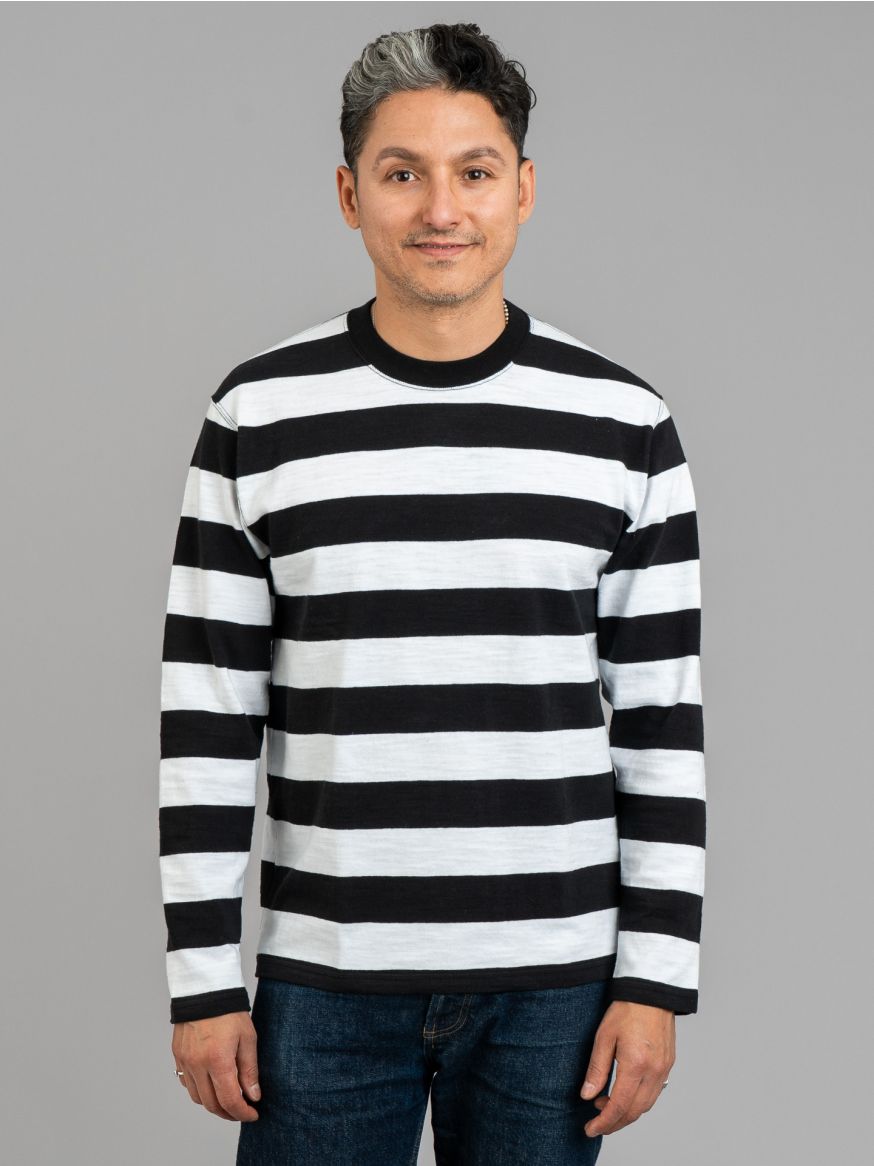 The Real McCoy’s Buco Stripe Long Sleeve Tee - White