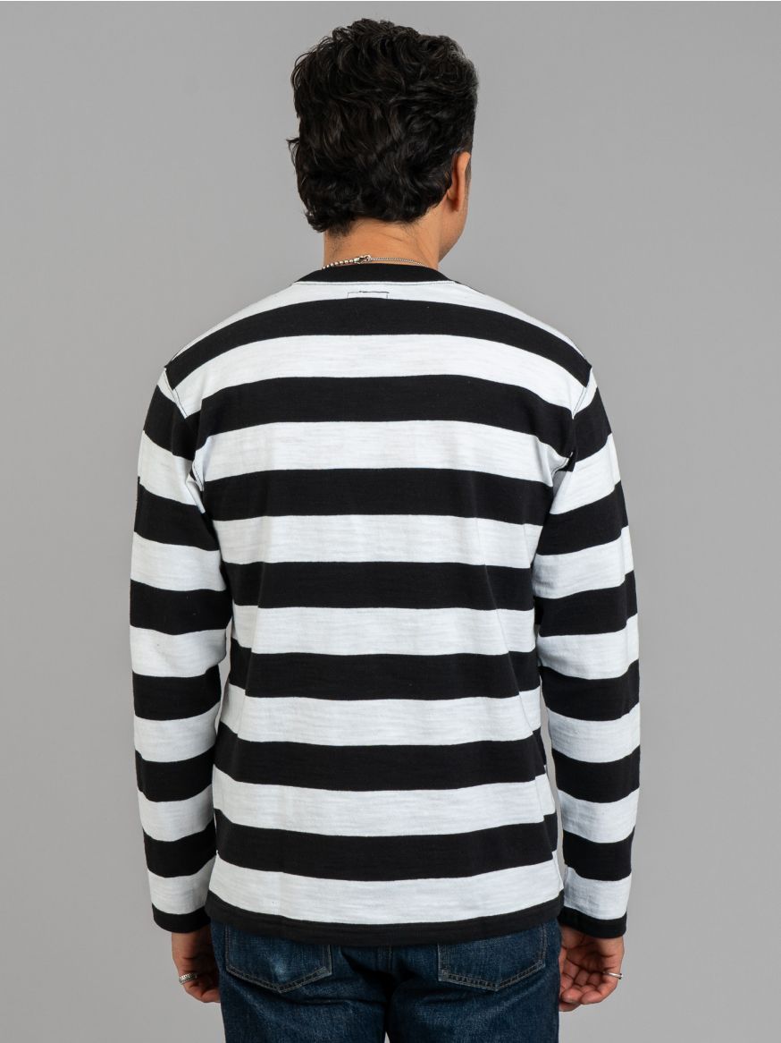 The Real McCoy’s Buco Stripe Long Sleeve Tee - White