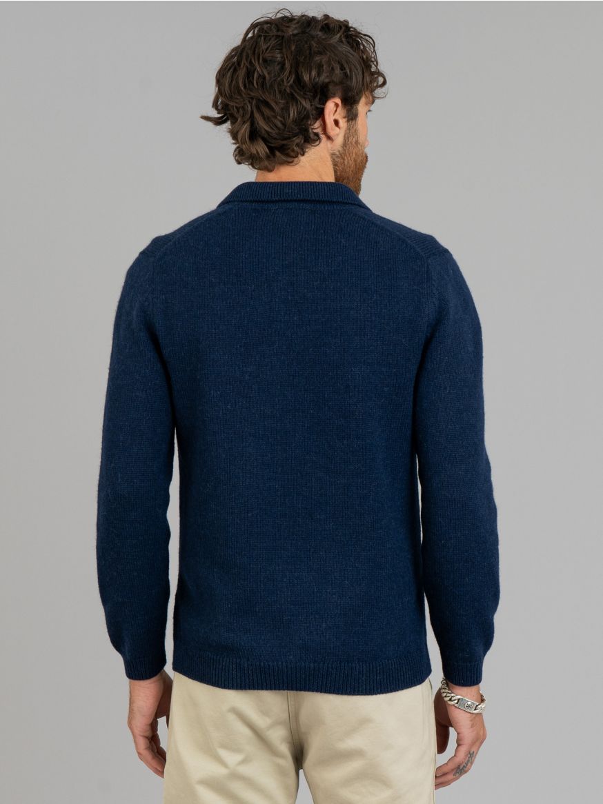 3sixteen Long Sleeve Knit Polo - Midnight Alpaca