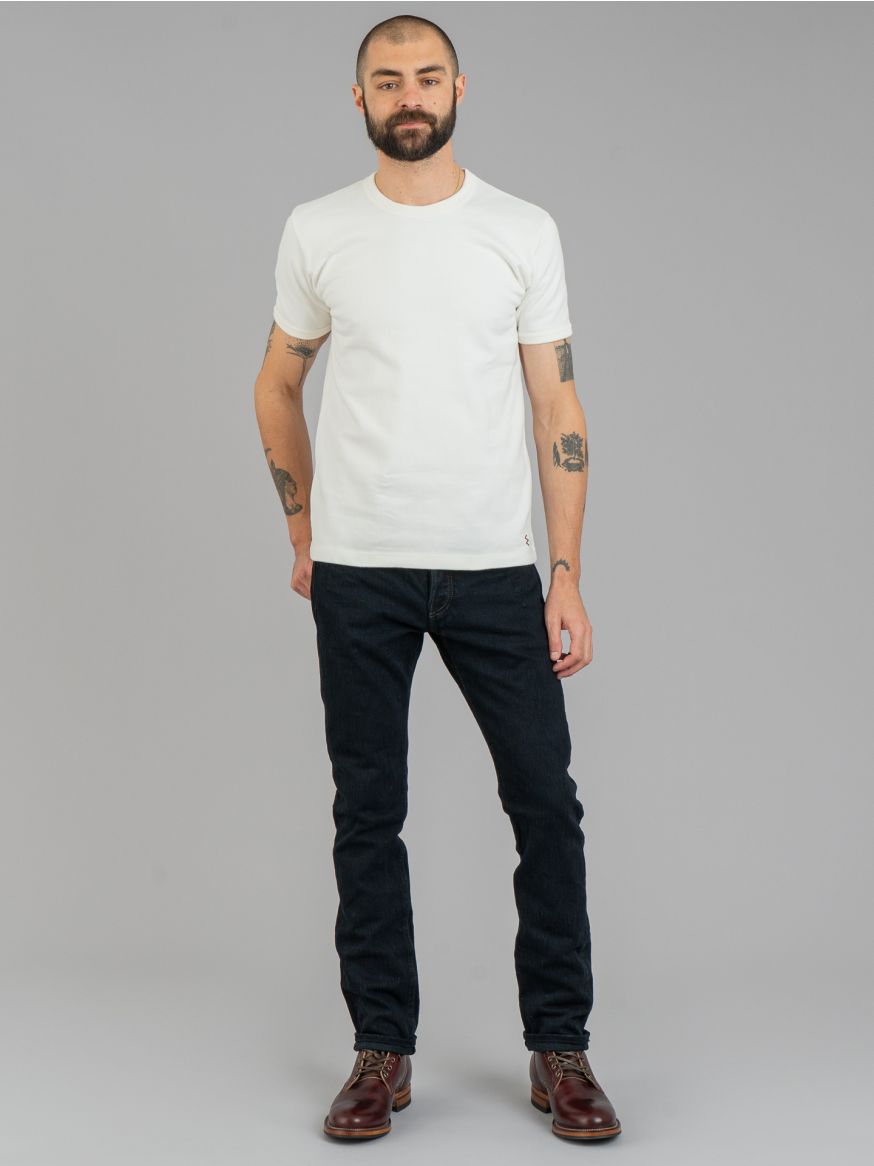 Iron Heart IH-555s-SLBOD 16oz  Slubby Selvedge Denim Jeans - Indigo Overdyed Black - Super Slim