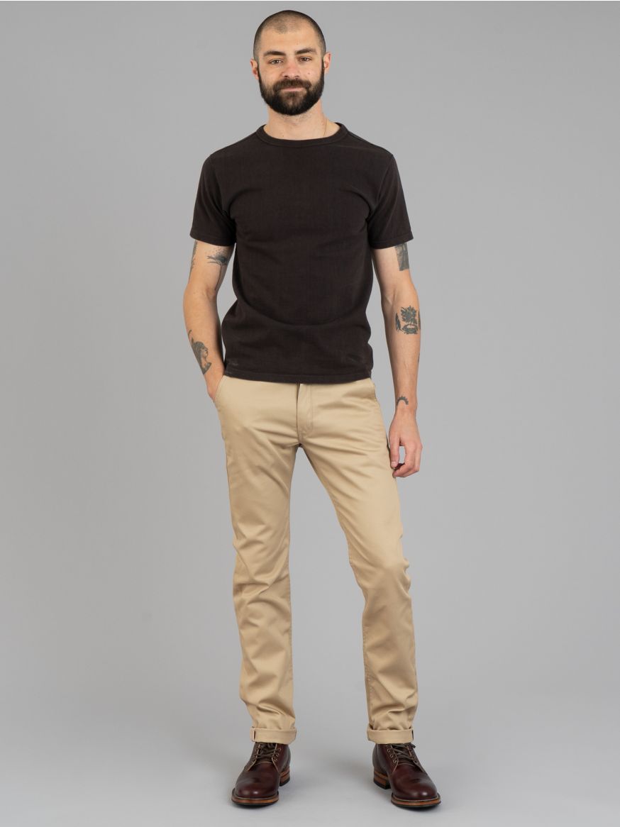 Iron Heart Selvedge Chinos IH-721 - Khaki Slim Tapered