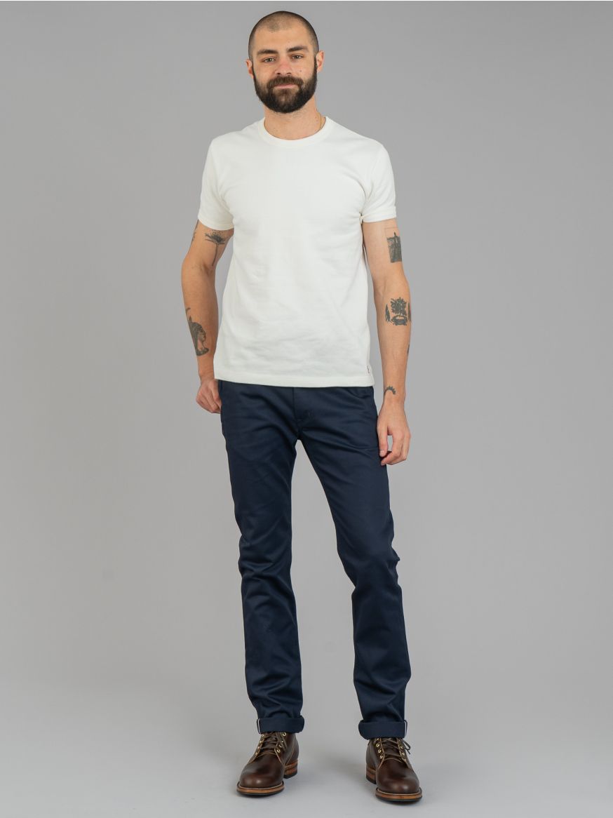 Iron Heart Selvedge Chinos IH-721 - Navy Slim Tapered