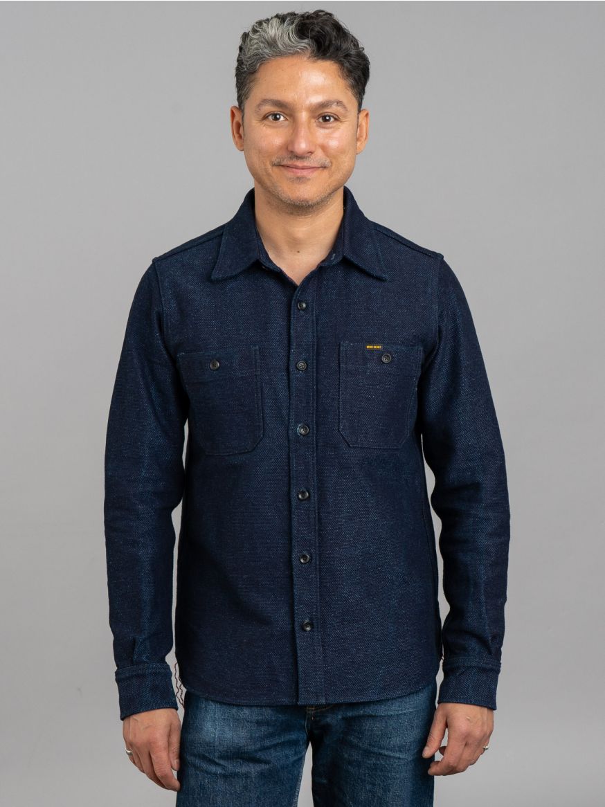 Iron Heart IHSH-397 21oz Sashiko Work Shirt - Indigo