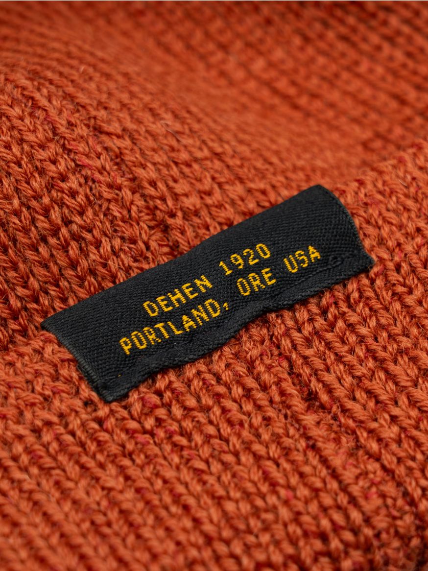 Dehen Wool Knit Watch Cap - Burnt Orange