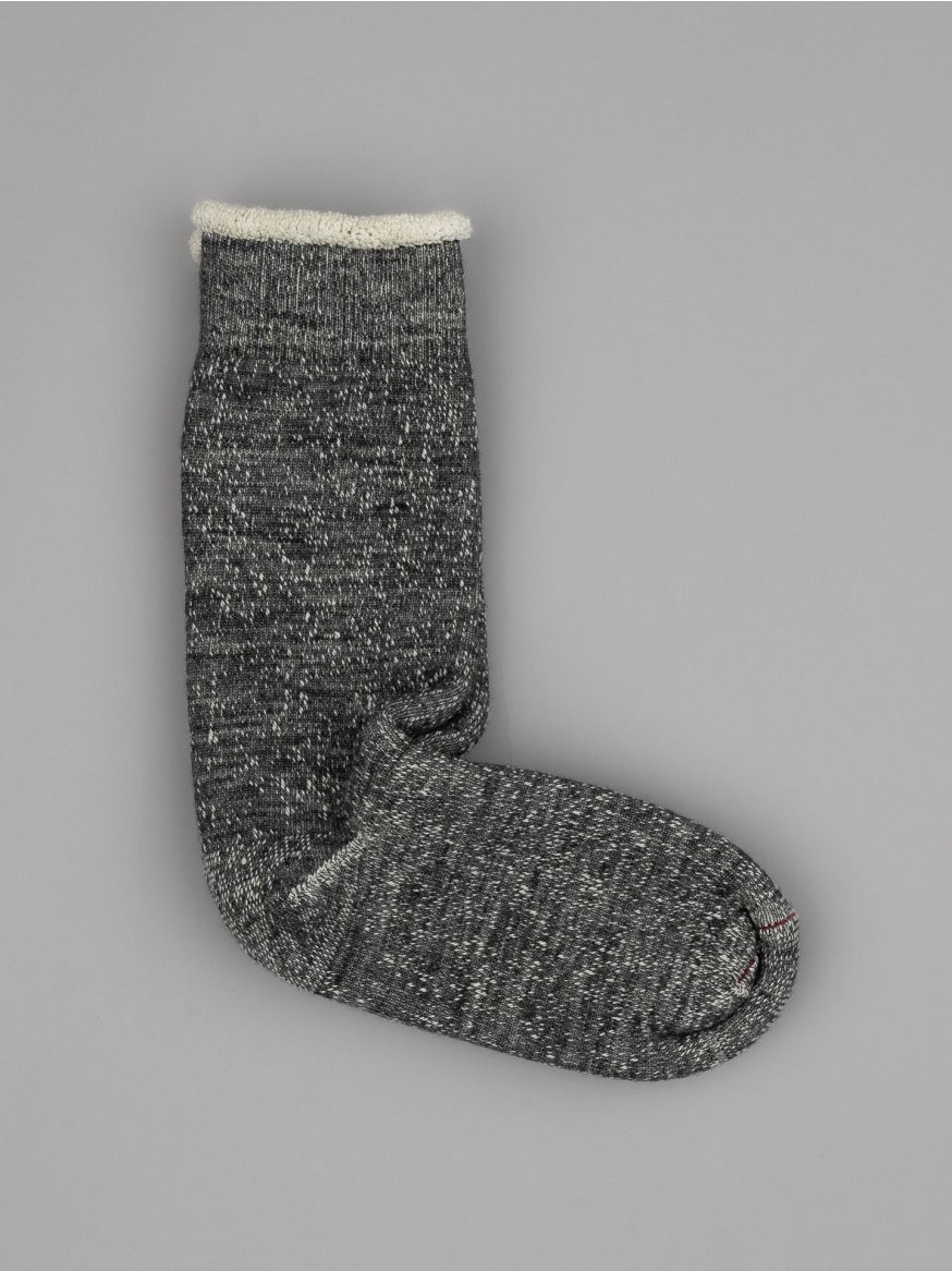 Rototo Double Face Crew Socks Merino Wool & Organic Cotton - Charcoal