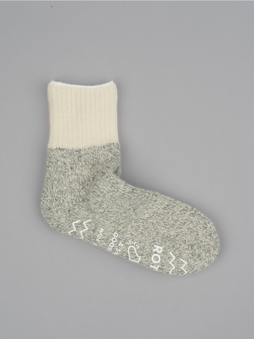 Rototo Retro Winter Room Socks - Ivory/Grey