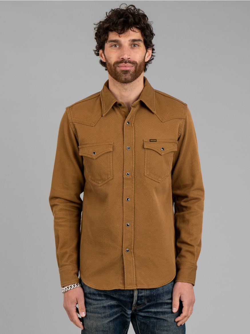 Iron Heart IHSH-234 14oz Kersey Western Shirt - Camel