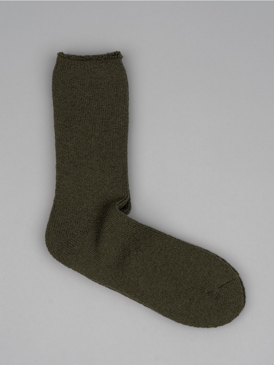 Decka-Showatabé Washable Wool Pile Socks - Olive