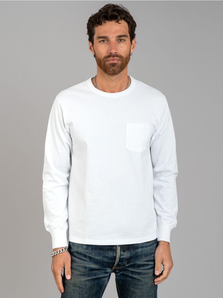 The Real McCoy’s Long Sleeve Pocket Tee - White