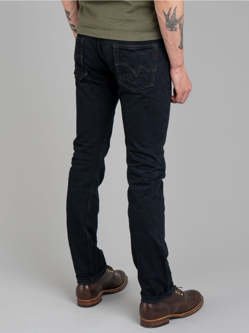 Iron Heart IH-777s-SLBOD 16oz  Slubby Selvedge Denim Jeans - Indigo Overdyed Black - Slim Tapered