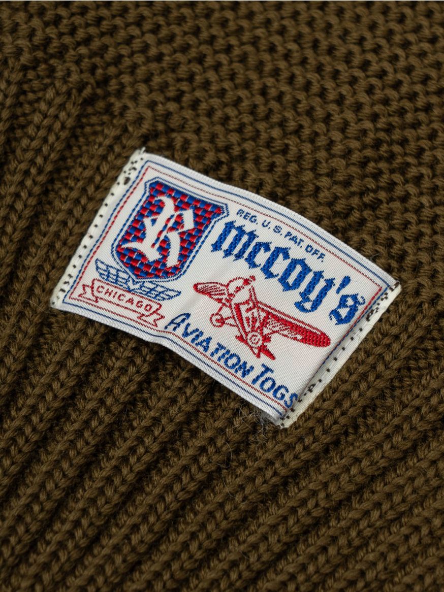 The Real McCoy's Wool-Knit Scarf - Olive