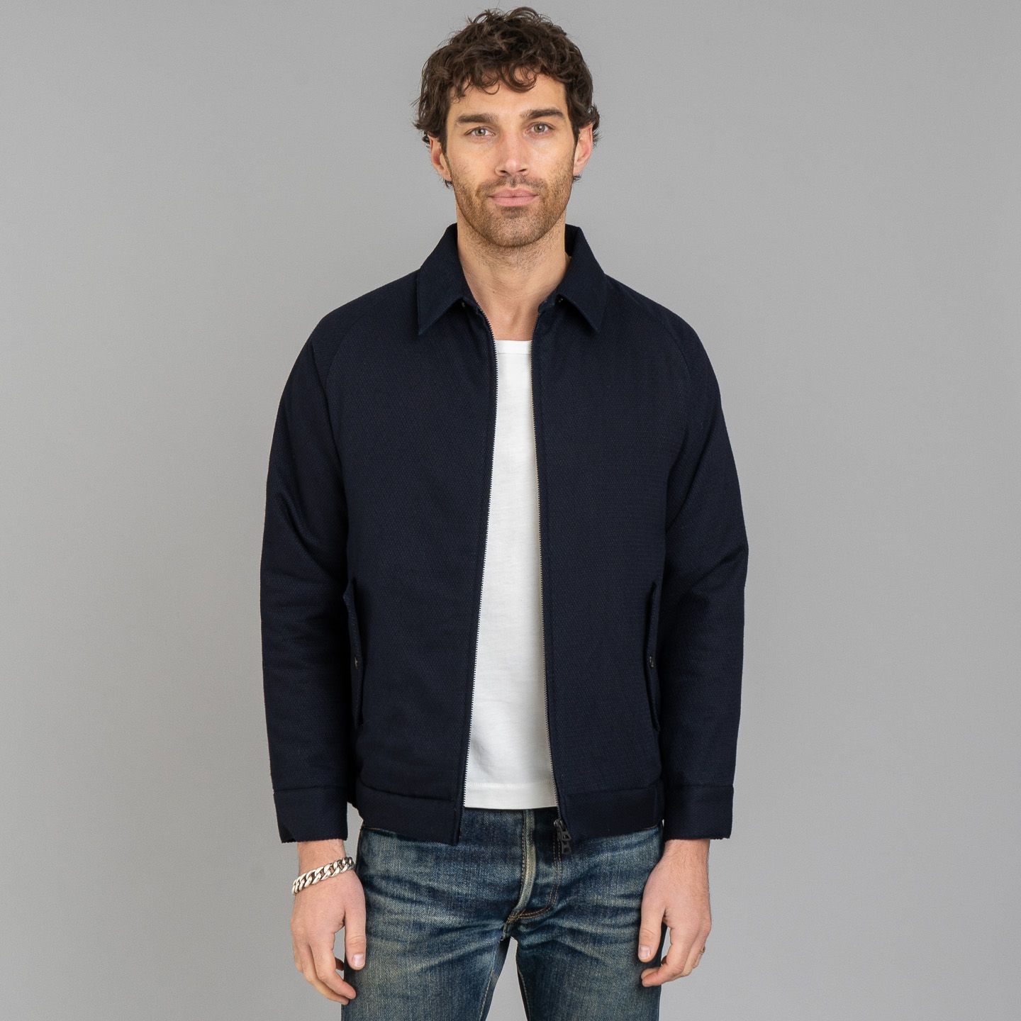 Sashiko Harrington Jacket Indigo - Momotaro | R&H