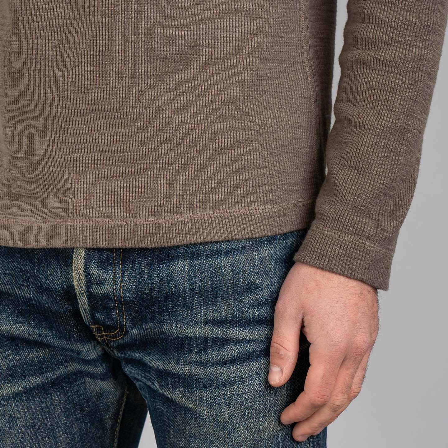 【YOURNUS】Earth Henley Neck Half Sleeve Heather Grey Short Sleeve Henley| Fresh Clean Threads