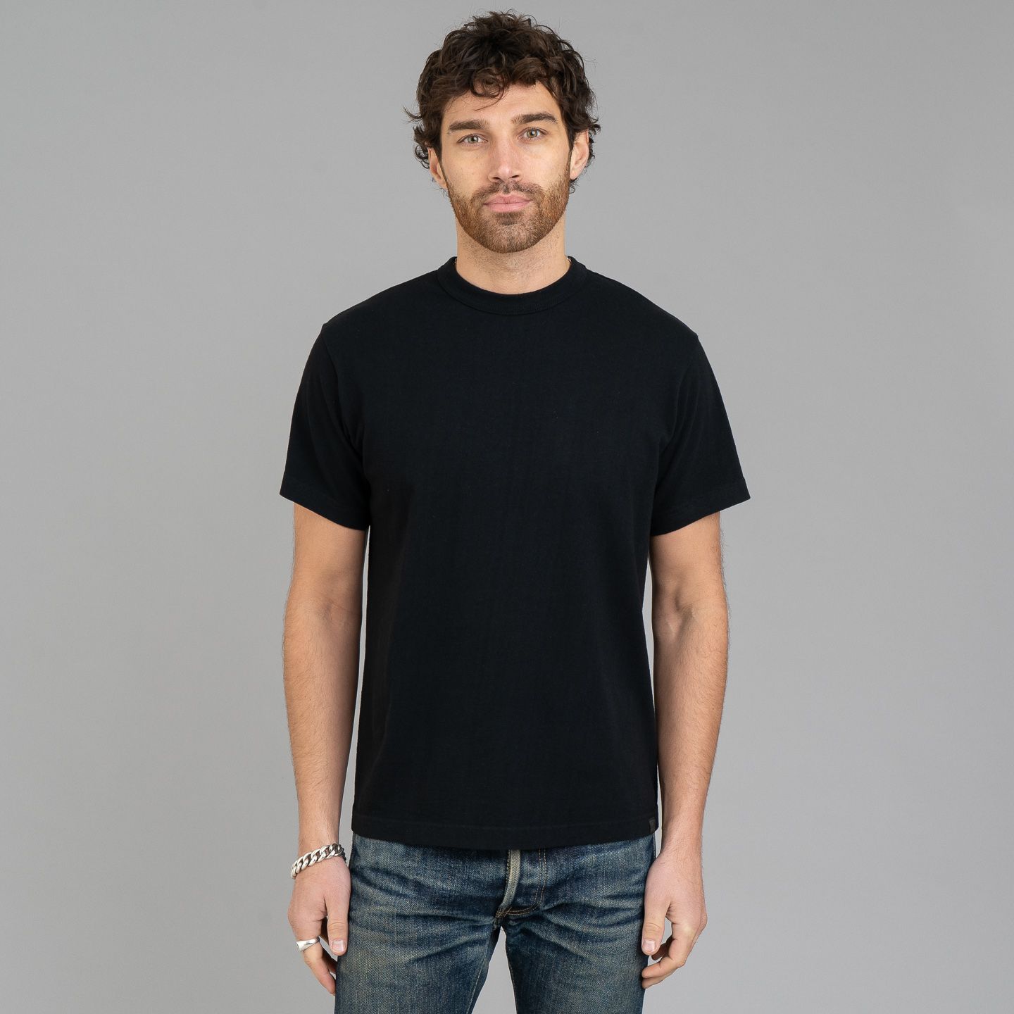IHT-1610L 6.5oz Loopwheel Black T-Shirt - Iron Heart | R&H