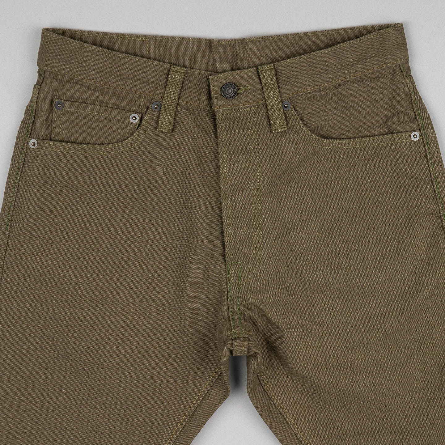 Pure Blue Japan Heavy Duck Canvas Olive Pants - Relaxed Tapered Pure Blue Japan Heavy Duck Canvas Olive Pants - Relaxed Tapered