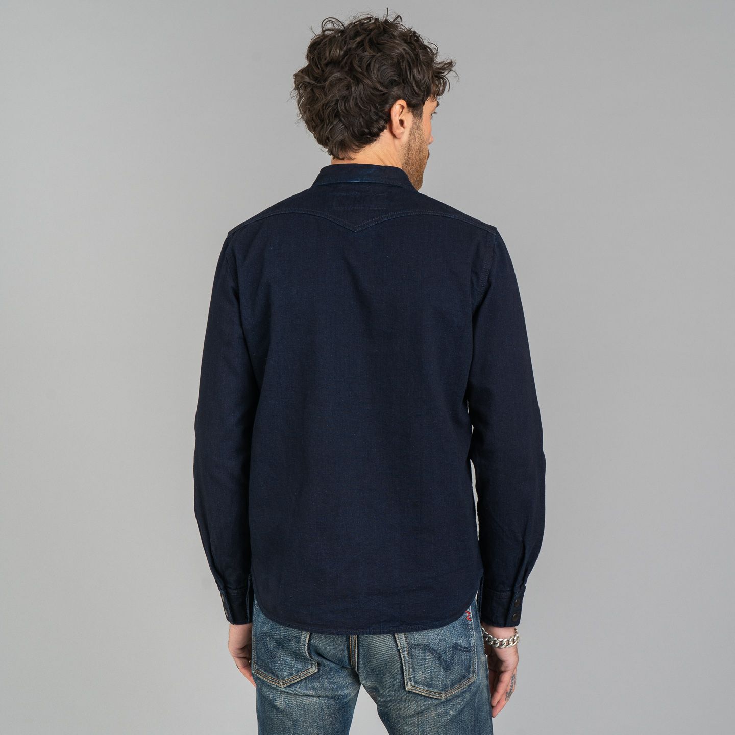 Rogue Territory Rinsed Indigo Selvedge Canvas Western Shirt