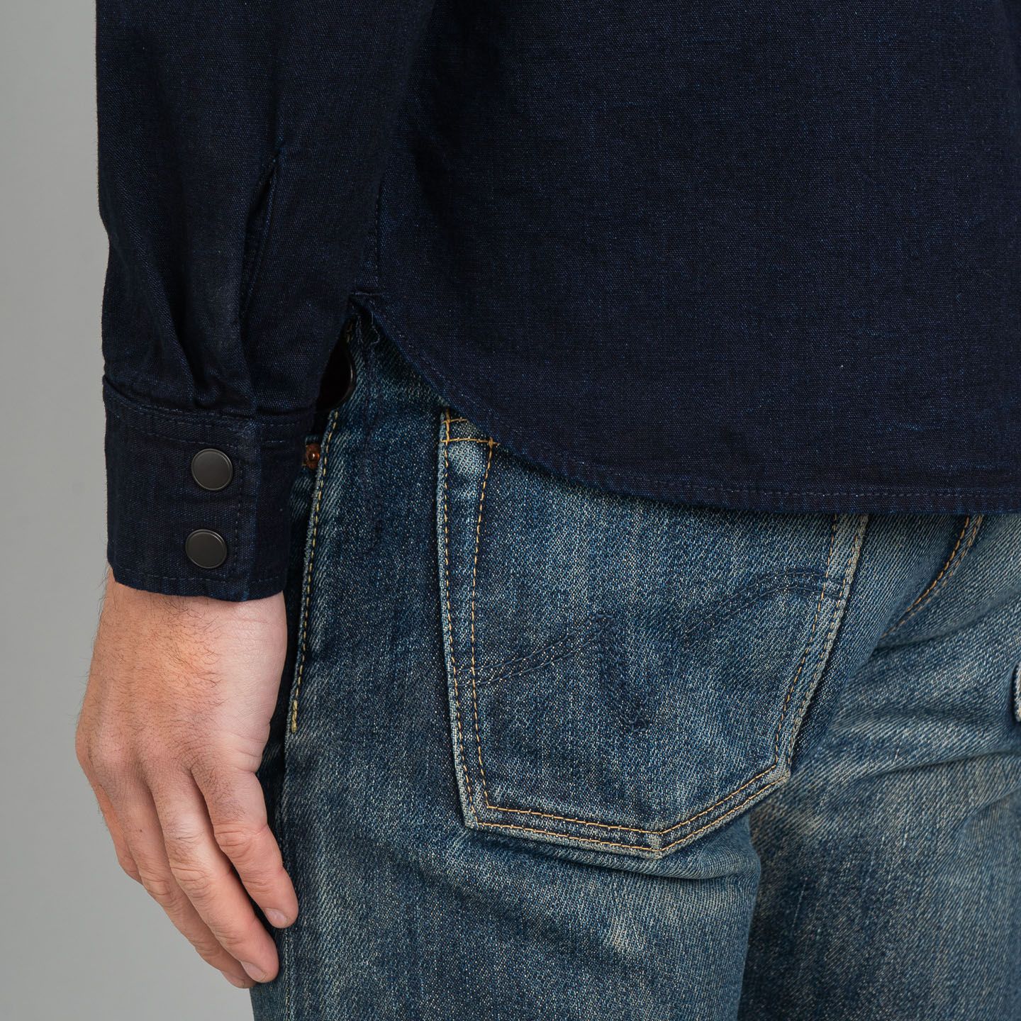 Rogue Territory Rinsed Indigo Selvedge Canvas Western Shirt