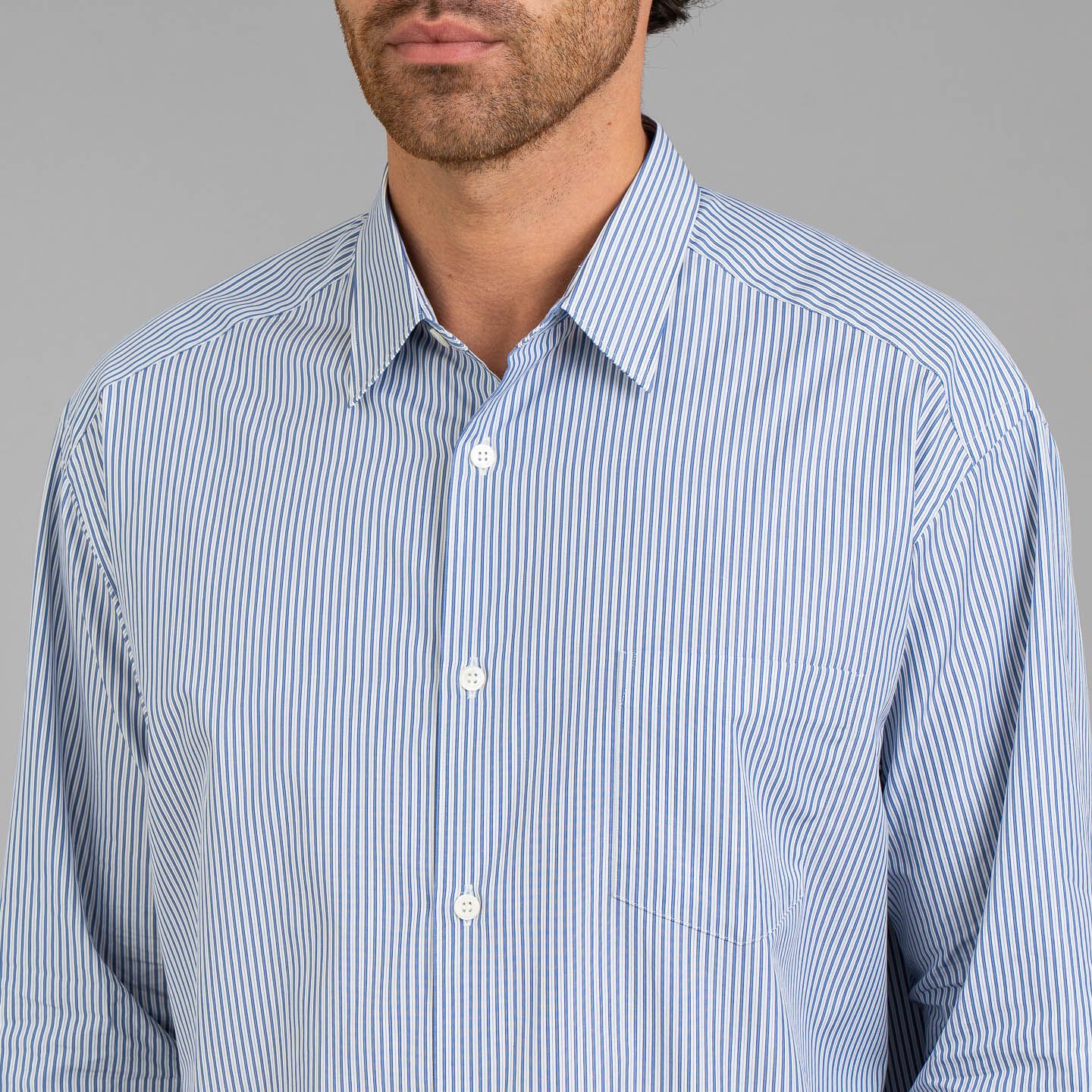 Comme des Garçons Homme Striped Cotton Oxford Shirt - Navy