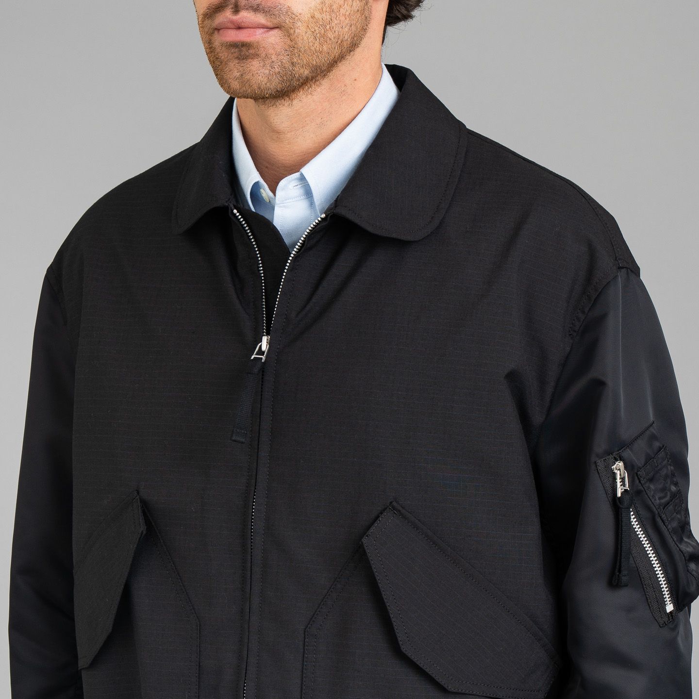 Comme des Garçons Homme Ripstop Bomber Jacket - Black