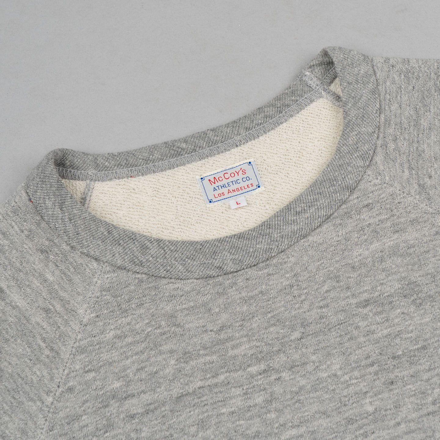 The Real McCoy's 9oz Loopwheeled Raglan Sweatshirt - Grey