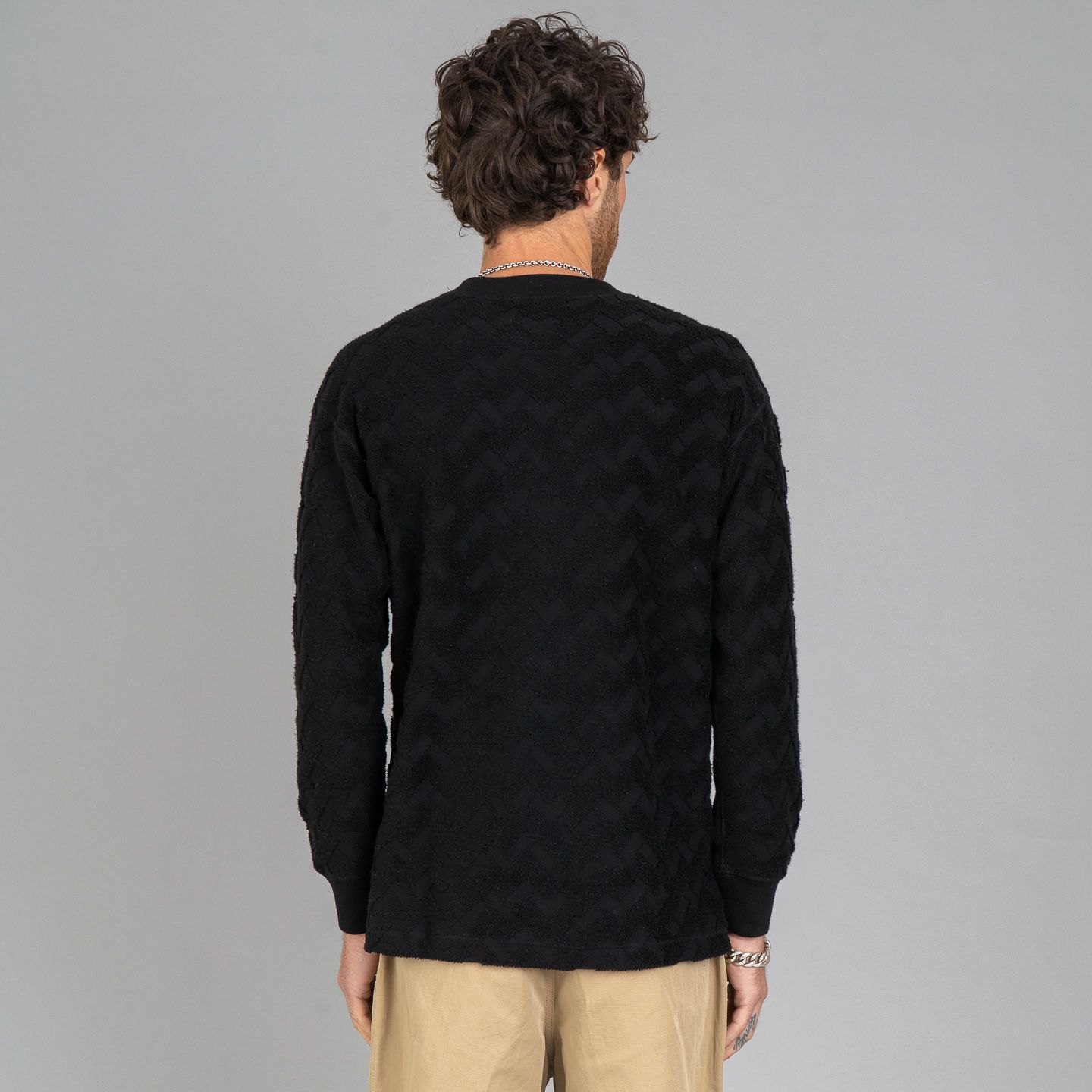 tricot COMME des GARCONS◆長袖シャツ/S/モヘア/BLK/花柄/TL-T209 tricot COMME des GARCONS(トリココムデギャルソン) ラウンド