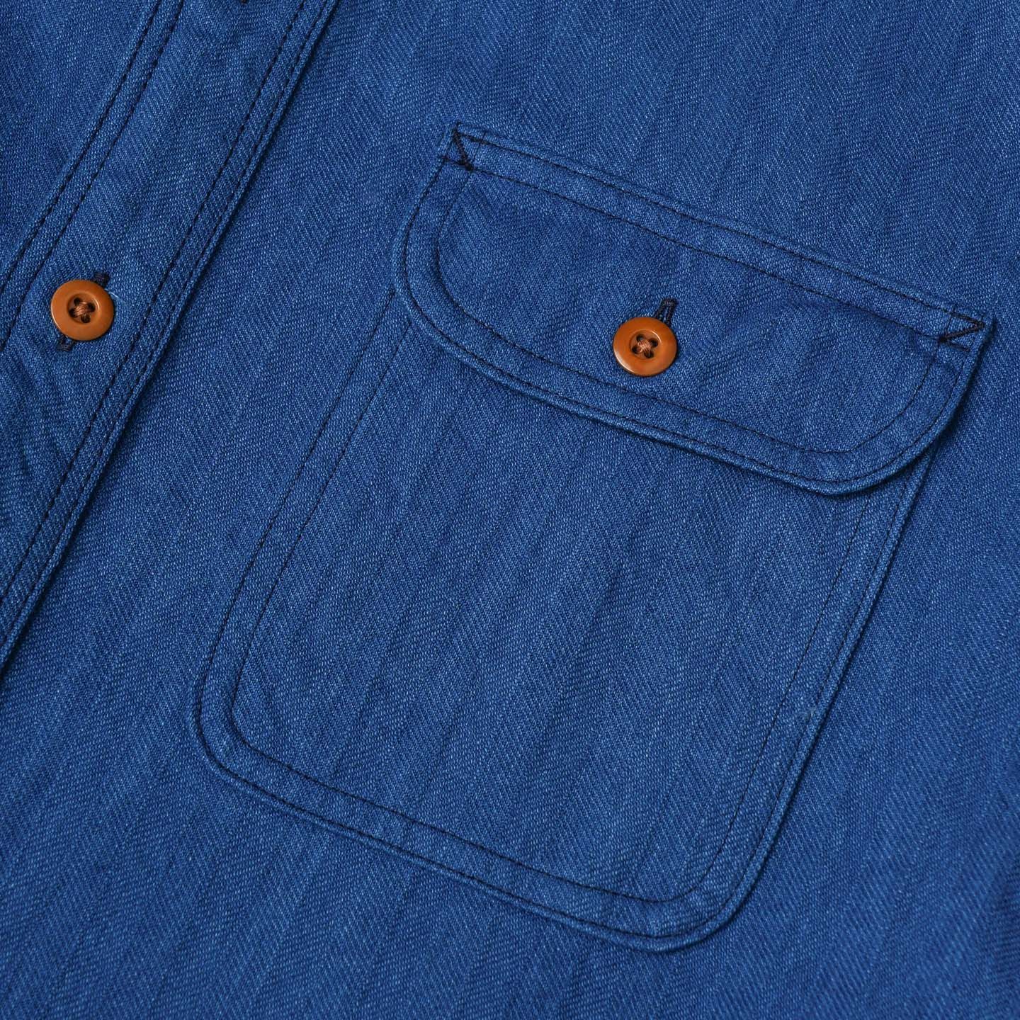 Asagi' Herringbone Twill Shirt - Samurai | Rivet & Hide