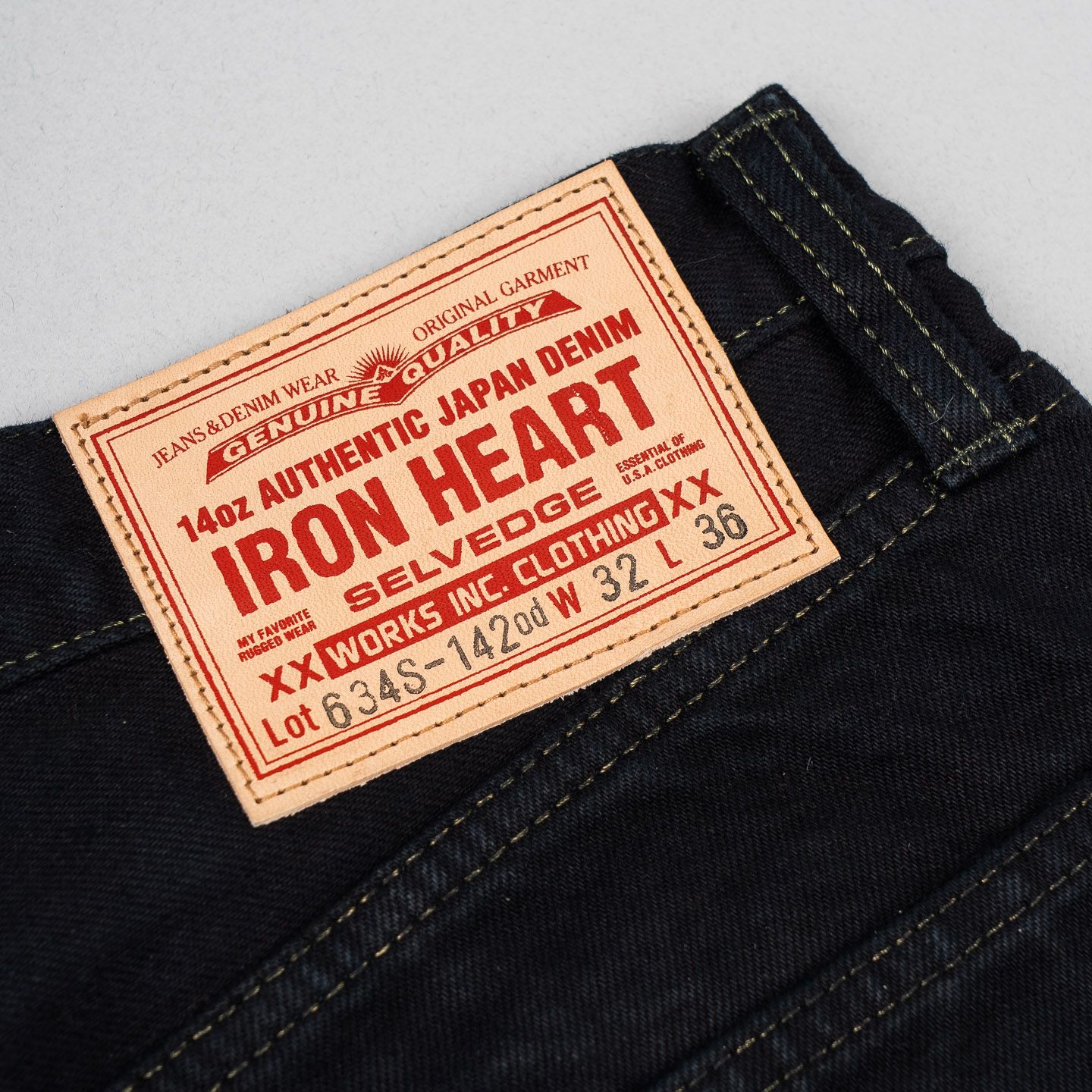 いちご 13と14 Iron Heart IH-634s-142OD 14oz Selvedge Denim Jeans - Indigo