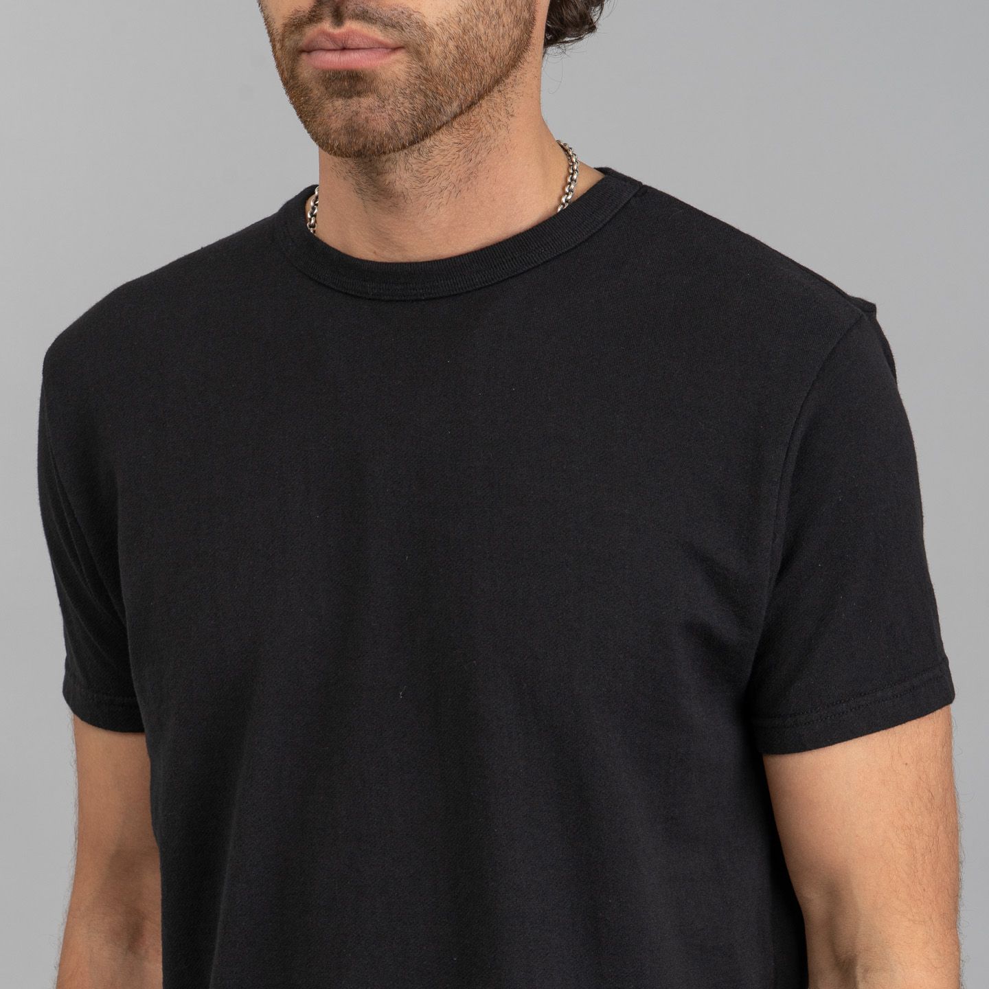 Samurai Inlay Loopwheeled T Shirt - Black