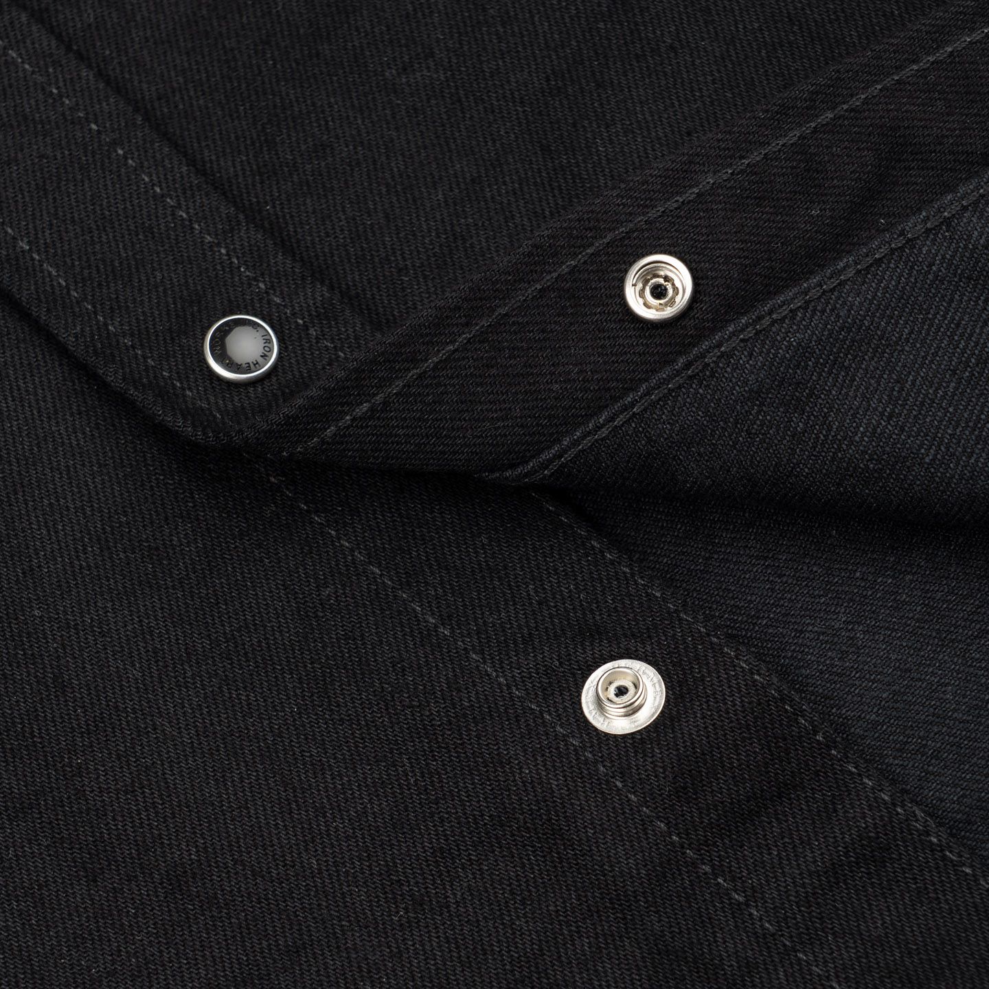 IHSH-295-BB 14oz Black/Black Selvedge Denim Western - Iron Heart