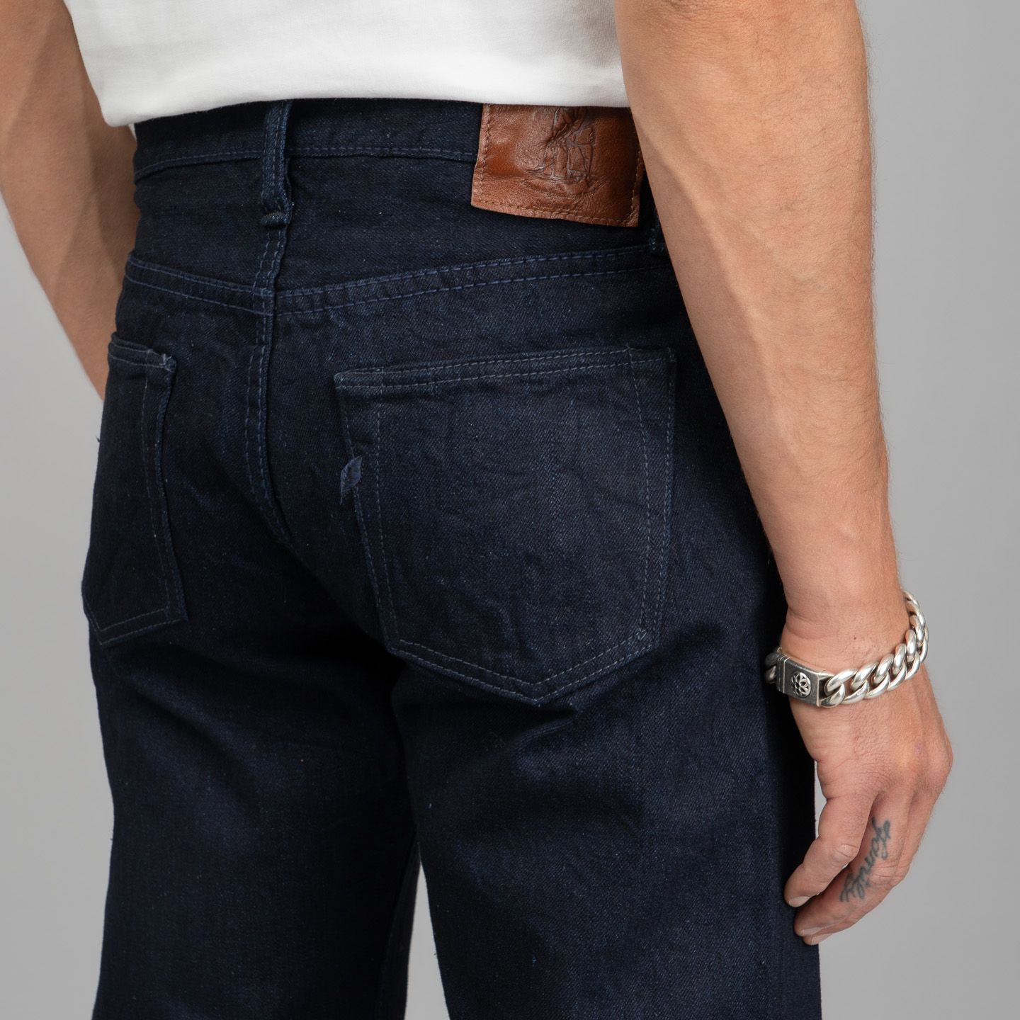 画材 Indigo Genuine Pure Blue Japan XX-003-IDBK 14oz Indigo/Black Selvedge Jeans