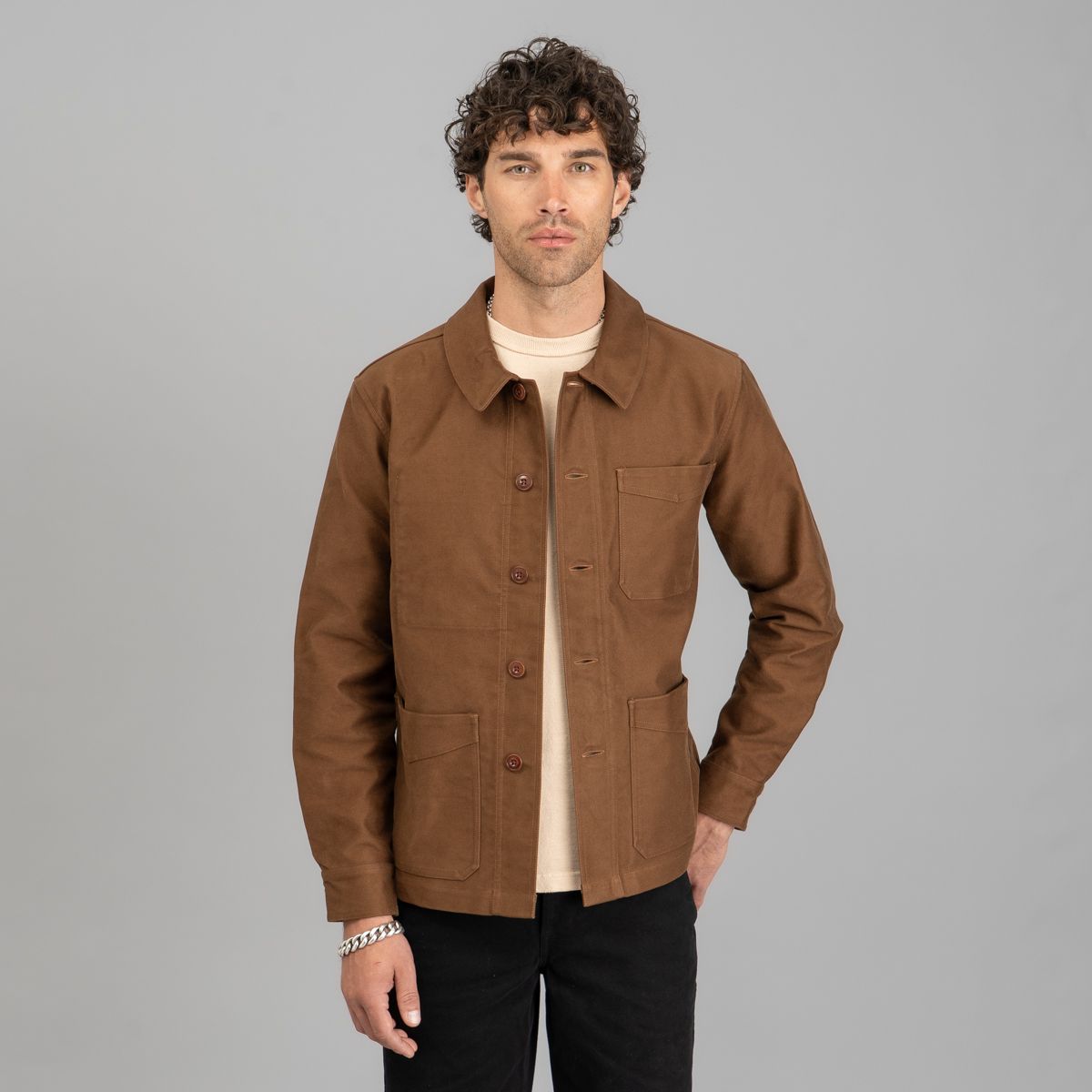 3sixteen French Work Jacket - Brown Moleskin