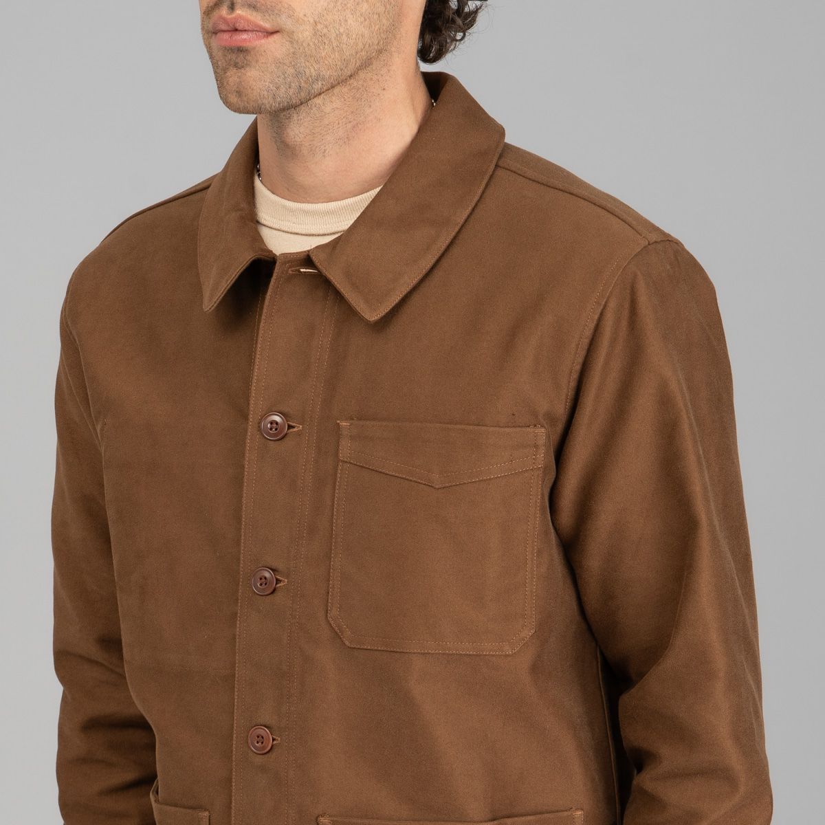3sixteen French Work Jacket - Brown Moleskin