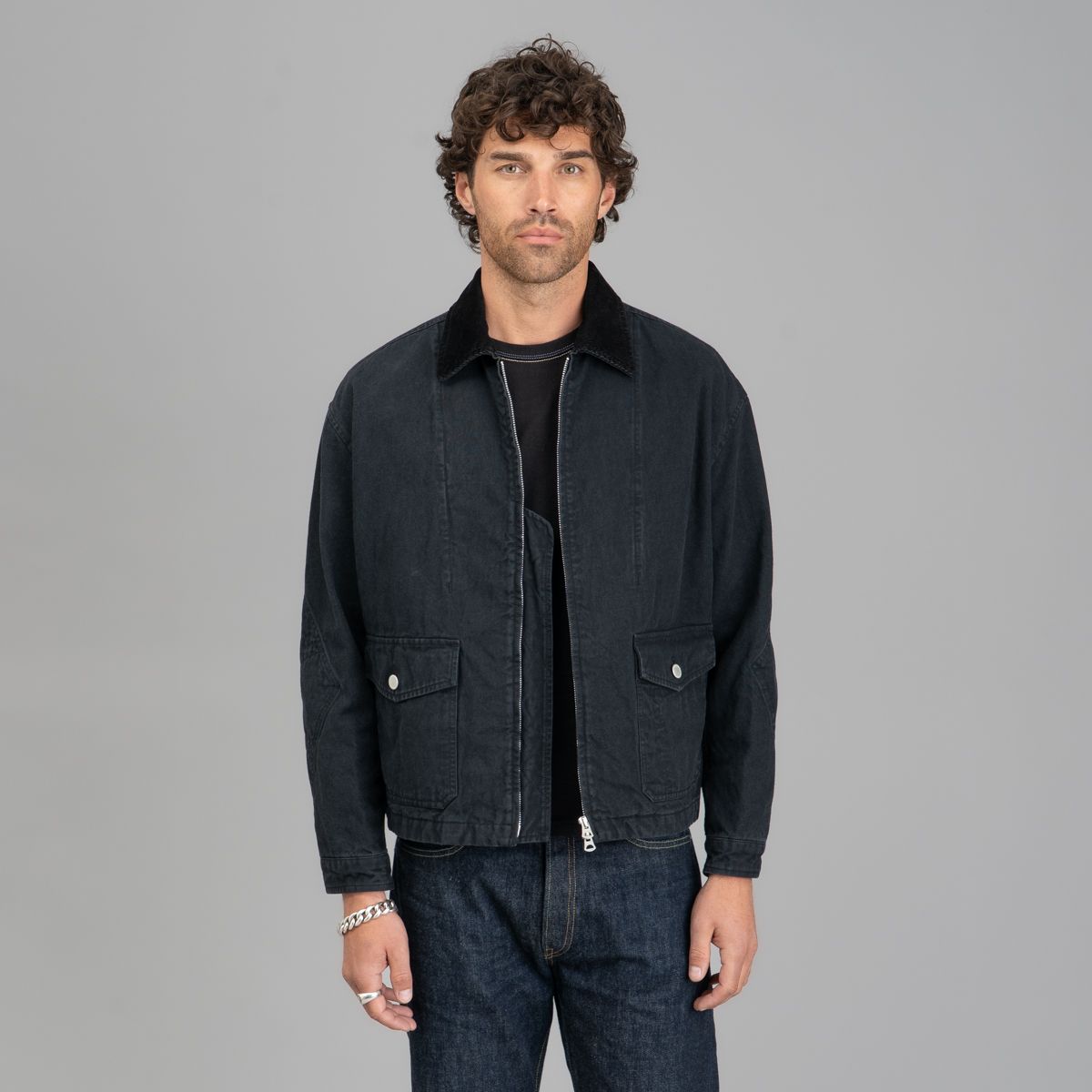 tricot COMME des GARÇONS ブルゾン ジャケット ブラック Comme des Garçons Homme Garment-Dyed Work Jacket - Black